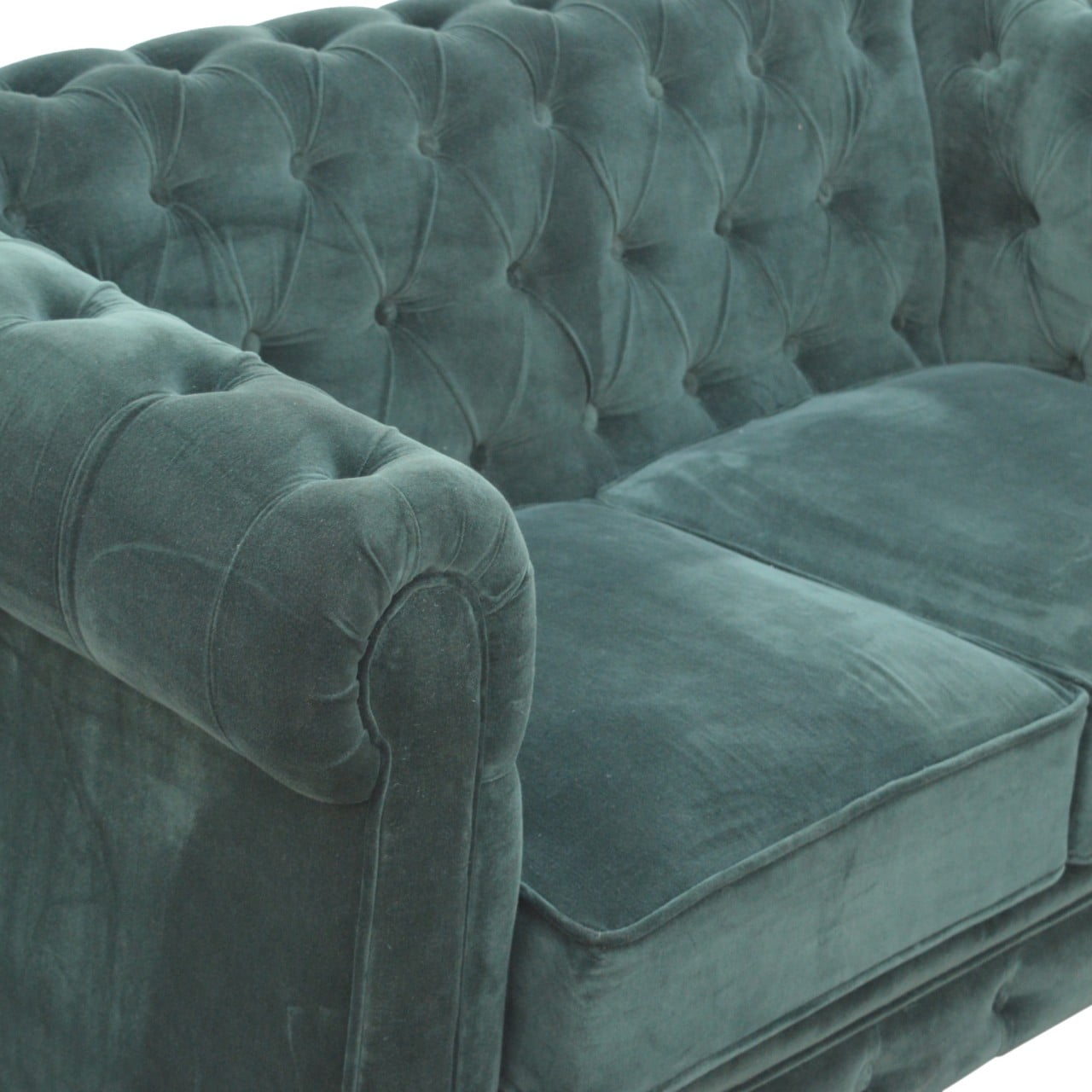 Emerald Green Velvet Chesterfield sofa