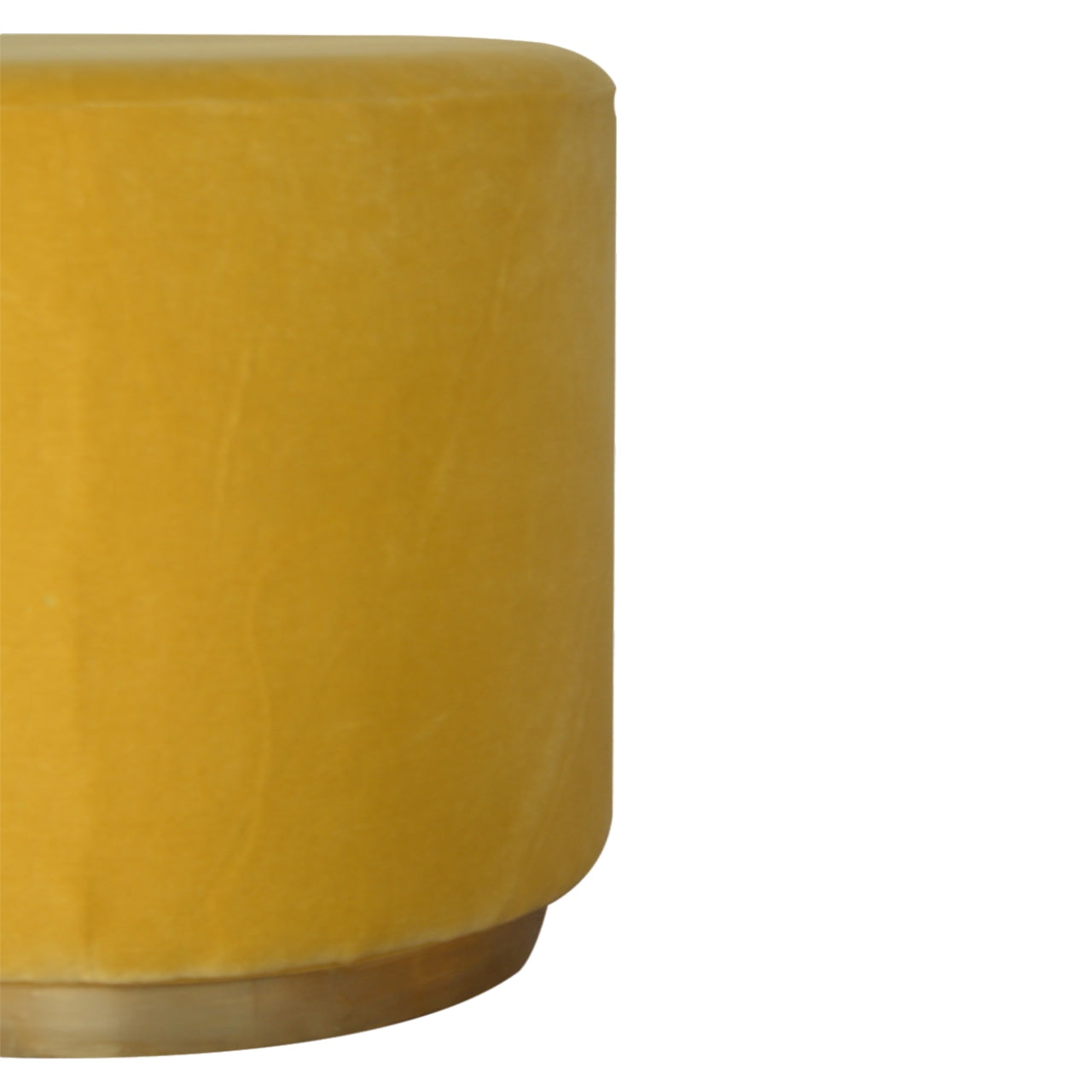 IN818 - Mustard Velvet Footstool with Gold Base