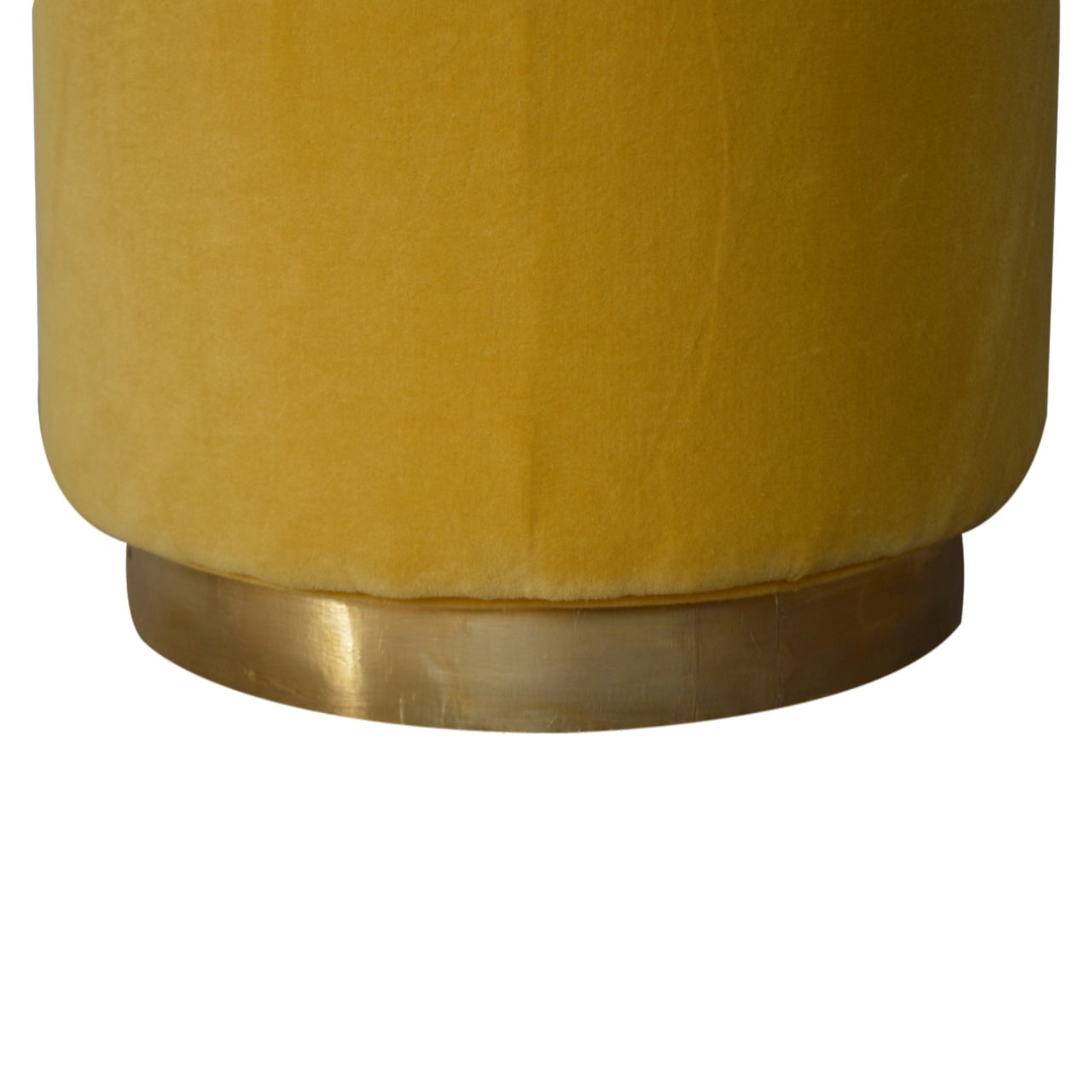 IN818 - Mustard Velvet Footstool with Gold Base