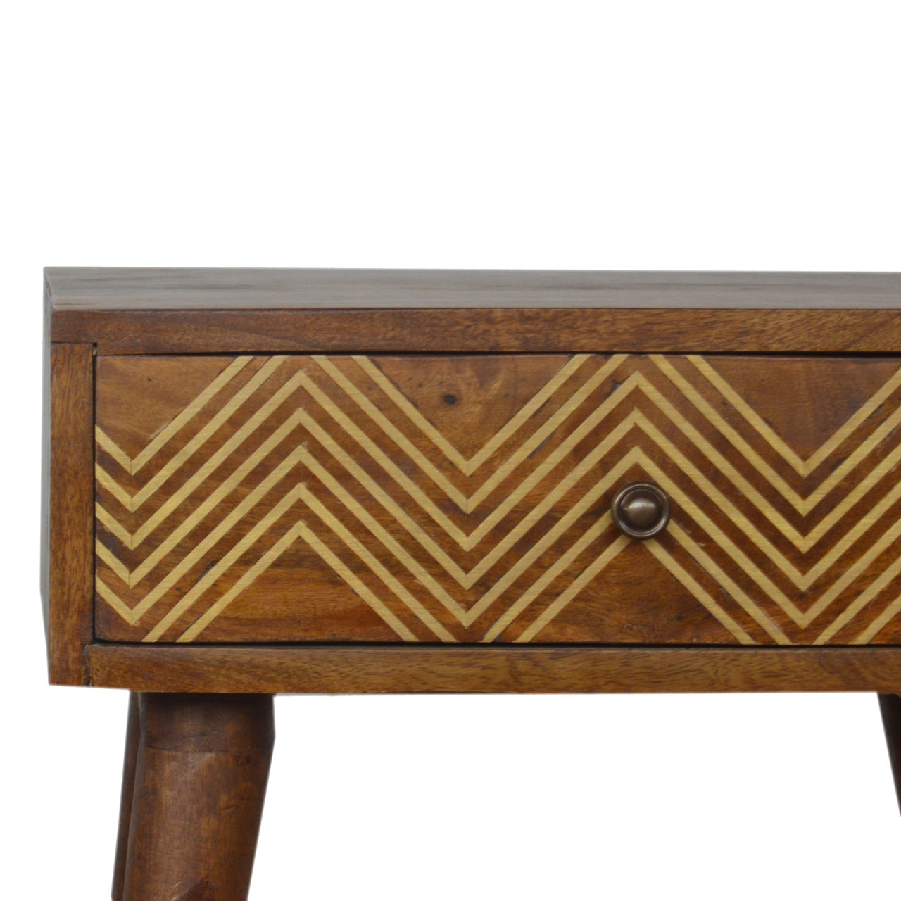 Brass Inlay Chevron Bedside