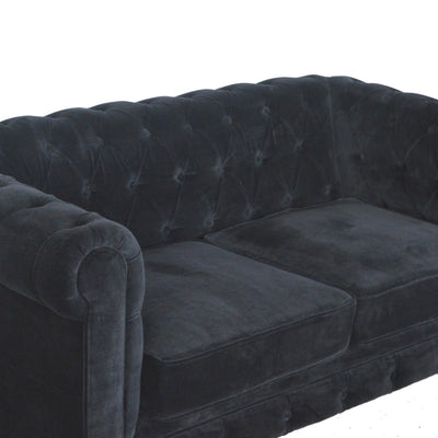 Black Velvet Chesterfield Sofa