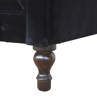 Black Velvet Chesterfield Sofa