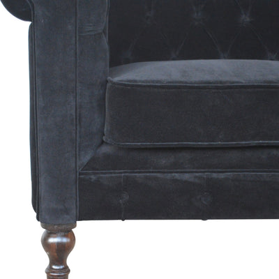 Black Velvet Chesterfield Sofa