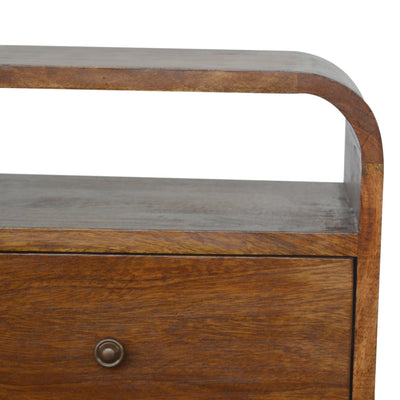 Chestnut Curve 2 Drawer Bedside