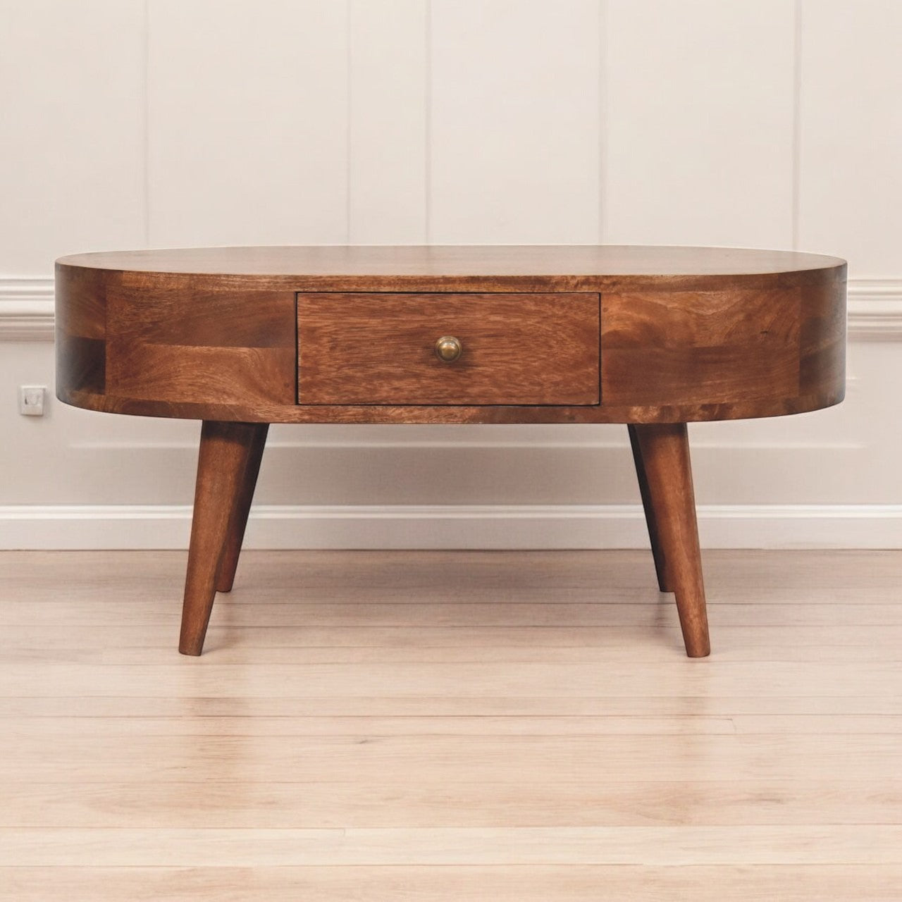 Curved Honey Caramel Coffee Table