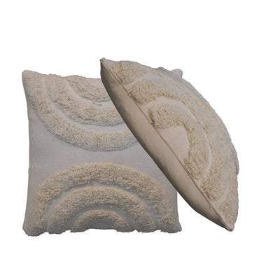 Arched White Cushion Set of 2 soft and fluffy handcrafted