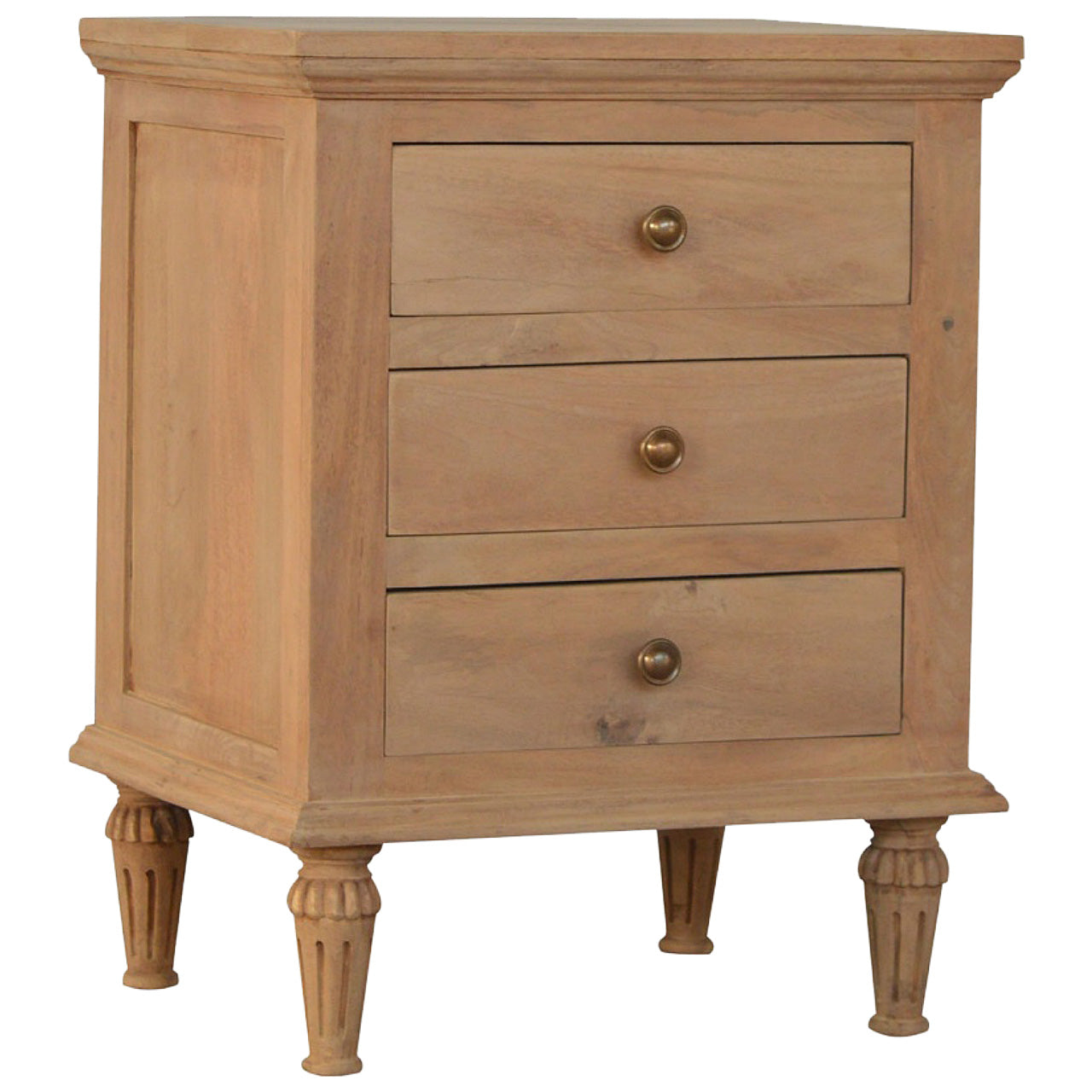 3 Drawer Mango Wood Bedside Table