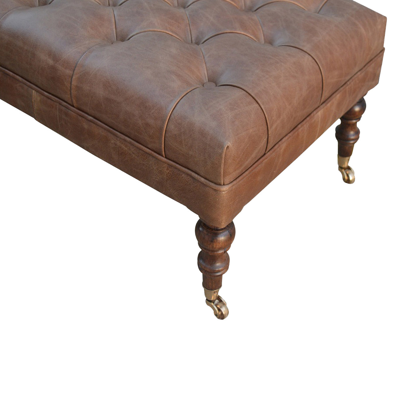 Buffalo Leather Ottoman