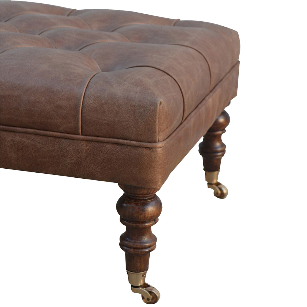 Buffalo Leather Ottoman