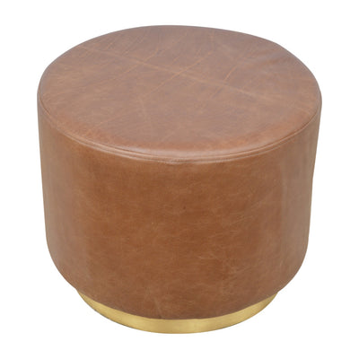 Buffalo Footstool with Gold Base