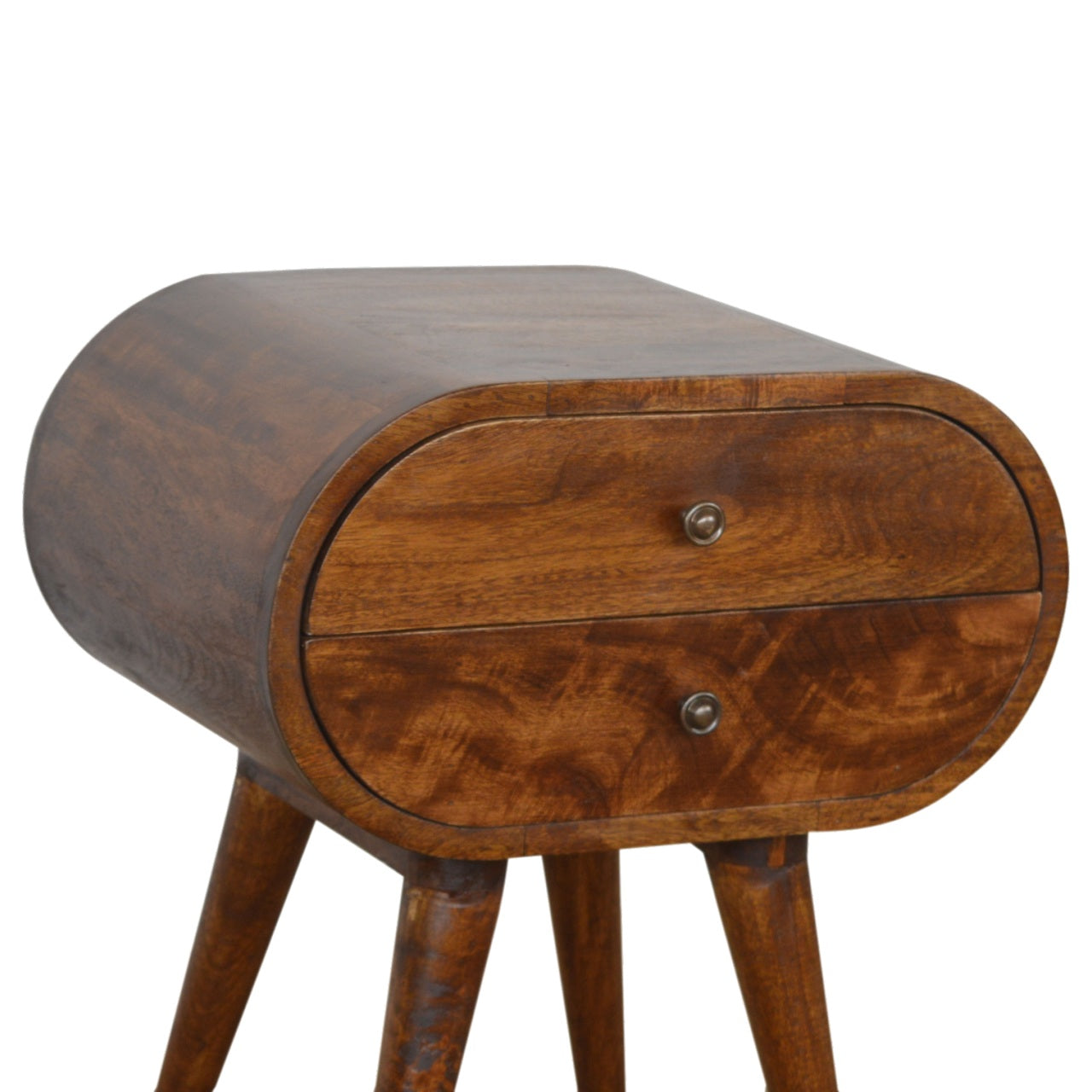 Chestnut Circular Bedside