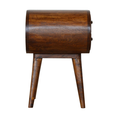 Chestnut Circular Bedside