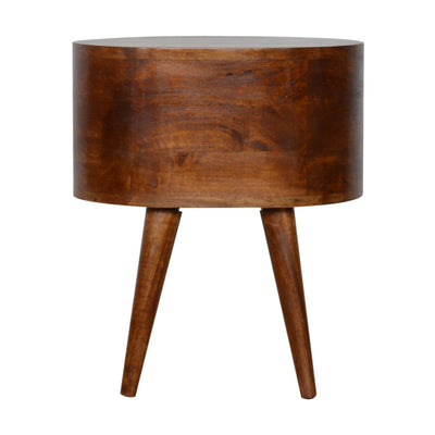 Chestnut Rounded Bedside Table